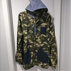 Nordstrom Army Print Button up light jacket